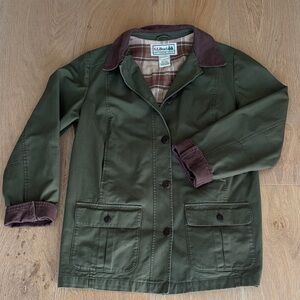 L.L. Bean Women's Adirondack Barn Coat, Flannel- Lined | M | Loden | Classic